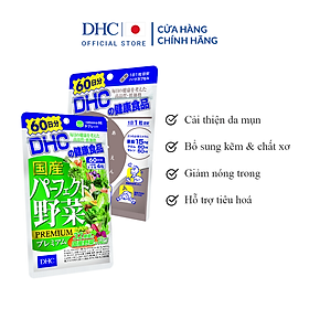 Combo Viên uống DHC Giảm Mụn - Nóng Trong 60 Ngày (Kẽm & Rau Củ)
