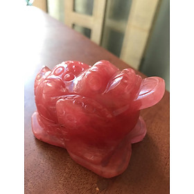 Mua Tượng Cóc Thiềm Thừ Phong Thủy Đá Hồng Tự Nhiên Size Nhỏ Dài 9cm Đk 5cm Anh Chị mệnh Hỏa Mệnh Thổ hợp trưng trên bàn bàn thờ thần tài hay trong két may mắn tài lộc  ạ