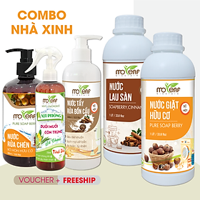 5 CHAI Nước RỬA CHÉN BỒ HÒN Hữu Cơ Nha Đam Moleaf 1L