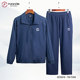 Bộ Quần Áo Gió Nam Thể Thao Fasvin BC25676.HN Chất Vải Gió Chun 02 Lớp Lót Vải Thun Mềm Mại Ấm Áp