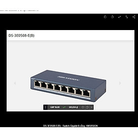 Switch Gigabit 8 cổng, HIKVISION DS-3E0508-E(B) hàng chính hãng