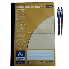 Combo 2 sổ A4 200tr + 2 bút bi TL