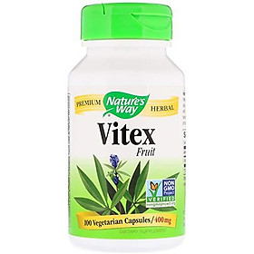 Nature's Way Vitex; 400 mg; Non-GMO Project Verified; TRU-ID Certified; 100 Vegetarian Capsules, Pack of 3