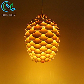 Đèn Gỗ Trang Trí Quả Thông Già - Kích Thước 40x50cm - Chất Liệu Gỗ Plywood Nhập Khẩu- Bảo Hành 1 Năm