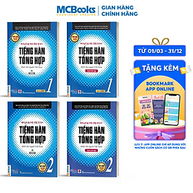 Hình ảnh sách Combo 4 Cuốn Tiếng Hàn Tổng Hợp Sơ Cấp 1 và 2 Bản Đen Trắng - Học Kèm App Và Khóa Học Online