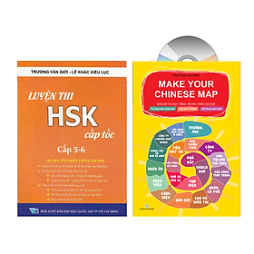 Sách - Combo: Luyện thi HSK cấp tốc tập 3 (tương đương HSK 5+6 kèm CD) +Make your Chinese map bản đồ tư duy từ vựng Tiếng Trung theo chủ đề + DVD tài liệu
