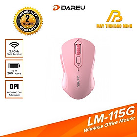 Dareu LM115G Wireless Pink- Mouse _ HÀNG CHÍNH HÃNG