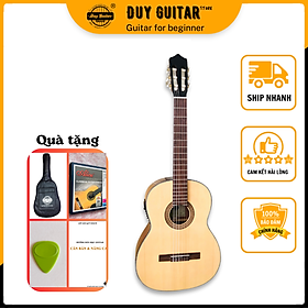 Mua Đàn guitar classic có EQ Duy Guitar DC120X thùng full size có khuyết gỗ Hồng đào nguyên tấm âm thanh tốt