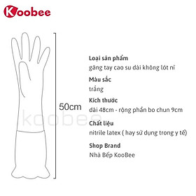 Mua Găng tay cao su lót bông nỉ loại dài - Găng tay rửa bát làm bếp siêu dai không mùi KooBee (NB)