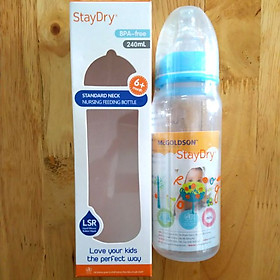 Bình sữa PP cổ hẹp StayDry 240ml