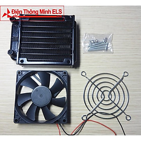 Két nước tản nhiệt 8cm kèm quạt gió 12V