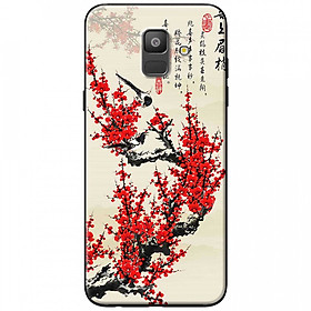 Ốp lưng dành cho Samsung Galaxy A6 (2018) mẫu Hoa đào đỏ thư pháp