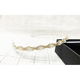 Cài tóc pha lê đan hạt kim cương sang trọng - bờm tóc pha lê - quà tặng cho bạn gái