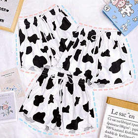Quần đùi bò sữa DAIRY COWS quần short nữ mặc nhà loang vằn vải thun mát 3158 Store