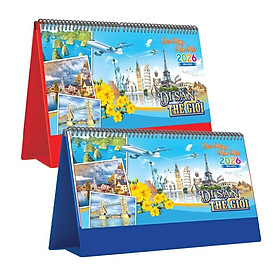 LỊCH TẾT 2026 - Lịch Để Bàn Ngang Không Note 2026 (25 x 12cm) (KV 12 Mẫu) - Màu Đế Ngẫu Nhiên