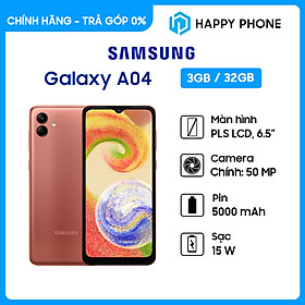 Hình ảnh Điện Thoại Samsung Galaxy A04 (3GB/32GB) - Hàng Chính Hãng - Đã kích hoạt bảo hành điện tử