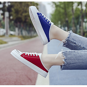 Giày thể thao sục vải nữ nhiều màu phối dây buộc tròn cá tính hàng FULL BOX kèm ảnh chi tiết