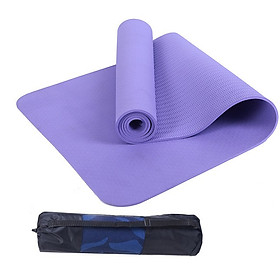 Thảm yoga 6mm 1 lớp TPE( tặng túi lưới +Dây buộc)