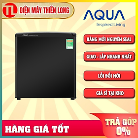 Tủ lạnh Aqua 50 lít AQR-D59FA(BS) Tủ lạnh Mini phòng trọ, phòng ngủ, tủ đựng mỹ phẩm cá nhân - Hàng chính hãng