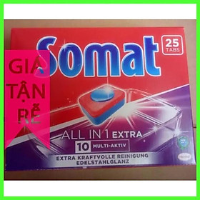 Combo 2 gói viên rửa bát somat 25v all in one 50 viên