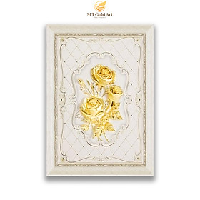 Mua Tranh hoa hồng dát vàng (27x34cm) MT Gold Art- Hàng chính hãng  trang trí nhà cửa  phòng làm việc  quà tặng sếp  đối tác  khách hàng  tân gia  khai trương