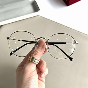 Kính thời trang Mắt tròn xoe kim loại cho nam nữ