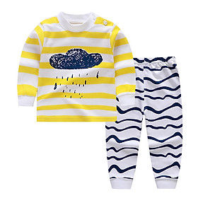 Bộ Cotton Áo Dài Tay + Quần Dài Cho Bé (2 Cái)