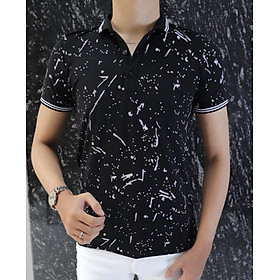 Áó thun nam ngắn tay cổ bẻ vải thun cotton dáng body