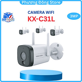 Camera WiFi KBVISION KX-C51L 5.0MP Ánh sáng kép Báo động đèn và còi hú. hồng ngoại 30m, đàm thoại 2 chiều - Hàng chính hãng
