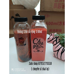 Mua 10 chai vuông cổ rộng 330ml kèm nắp nhựa
