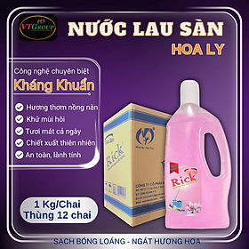 Nước Lau Sàn Rick 1kg (12 chai/thùng) - Tặng 1 Chai Rửa Chén Zily Chanh Dây 750g