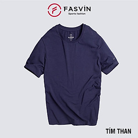 Áo Thun Trơn Nam COTTON FASVIN Vải Mềm Mát Co Giãn Hàng Nhà Máy TS20218.HN