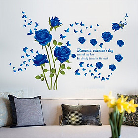 Mua Decal dán tường hoa hồng nhung xanh - HP78