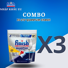 Combo 2 túi viên rửa bát Finish Quantum 100 viên (100*2=200 viên)