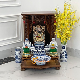 Mua Bộ Bàn Thờ Thần Tài MB 41 Gụ Sứ Xanh Đẹp