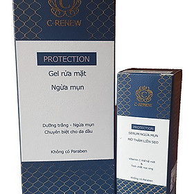 Combo Serum Ngừa Mụn - Mờ Thâm - Liền Sẹo C-RENEW + Gel rửa mặt C-RENEW Oil Balancing & Anti Acnes Gel Cleanser