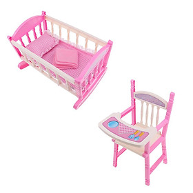 Foldable  High Chair & Cradle Toy for Reborn Doll MellChan Baby Doll