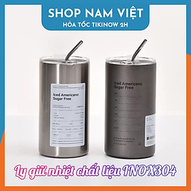 Cốc Giữ Nhiệt Ly Giữ Nhiệt Inox 304 Có Ống Hút Ly Uống Coffee 600ml