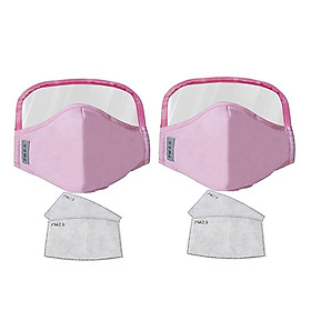 2 Pieces Anti Dust Adults Mouth Cover Masks With Clear Eye  Pink