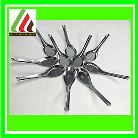 Bộ 10 muỗng / thìa soup bầu vuông inox truyền thống đơn giản sáng bóng dày dặn cán ngắn 16cm - thìa ăn cơm