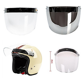 2Pcs Universal 3-Snap Open Face Motorcycle Open Face Helmet Visor Wind Shield Lens