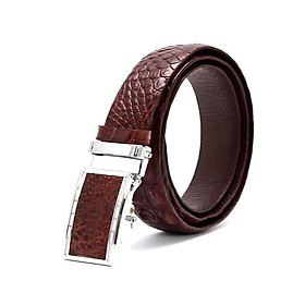 HC4207-08-09-44 - Thắt lưng nam da cá sấu Huy Hoàng gai lưng 3,5P màu đen, nâu đỏ, vàng bò, nâu đất