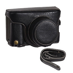 Portable Camera Case Synthetic Leather Camera Carry Bag with Shoulder Strap Replacement for Fujifilm X100V/ X100F Camera