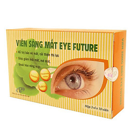 Viên sáng mắt Eye Future - Bảo vệ mắt, tăng cường thị lực, hỗ trợ điều trị cận thị, loạn thị, thoái hóa võng mạc. SP Chính hãng, đạt tiêu chuẩn GMP-WHO. Hộp 30 viên