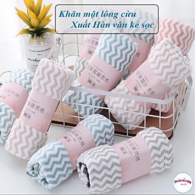 Set 5 Khăn Mặt Lông Cừu Xuất Hàn Cao Cấp Siêu Mền Mịn Thấm Hút Tốt