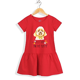 Đầm Bé Gái Ngắn Tay In Poodle Dễ Thương MEEJENA ️14-38 kg️MEEJENA️100% Cotton - 1840 - 8 ( 18-22 kg ) - Đỏ Đô