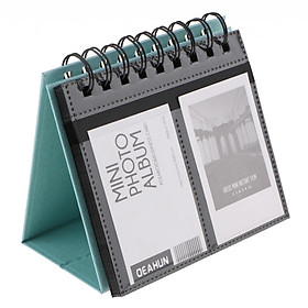 Photo Album Calendar Vertical Flip Self Adhesive Memo Book 68Pocket 3 Inch Storage Stamp Ticket Postcard Business Card - Blue
