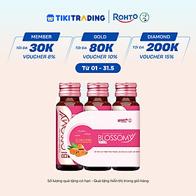 Nước uống collagen giúp sáng da, dạ dày khỏe Blossomy lốc 03 chai x 50ml