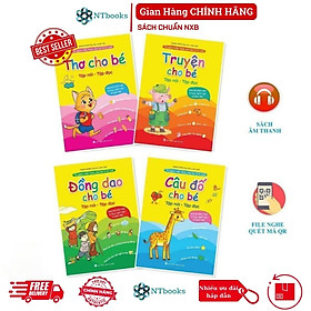 Tủ sách tiềm thức cho bé 0-6 tuổi: Đồng dao - Thơ - Truyện - Câu đố cho bé tập nói, tập đọc (4 quyển) - NTbooks