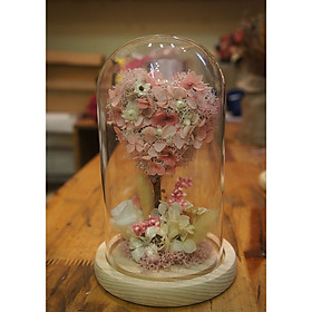 Belljar Trái tim. Lọ hoa khô trái tim tiểu cảnh